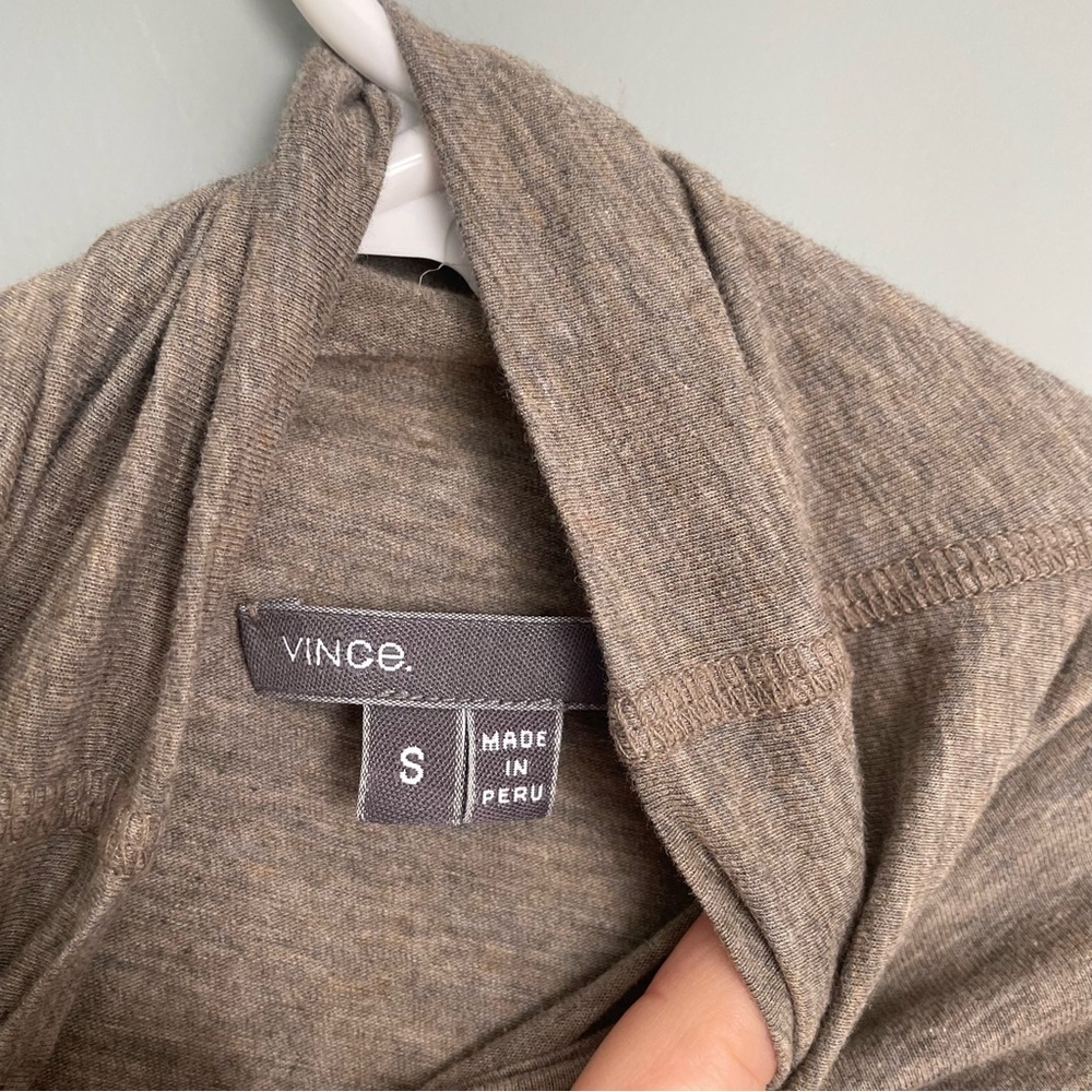 Vince Favorite Turtleneck Beige | Tan Cotton Blend - Picture 4 of 8